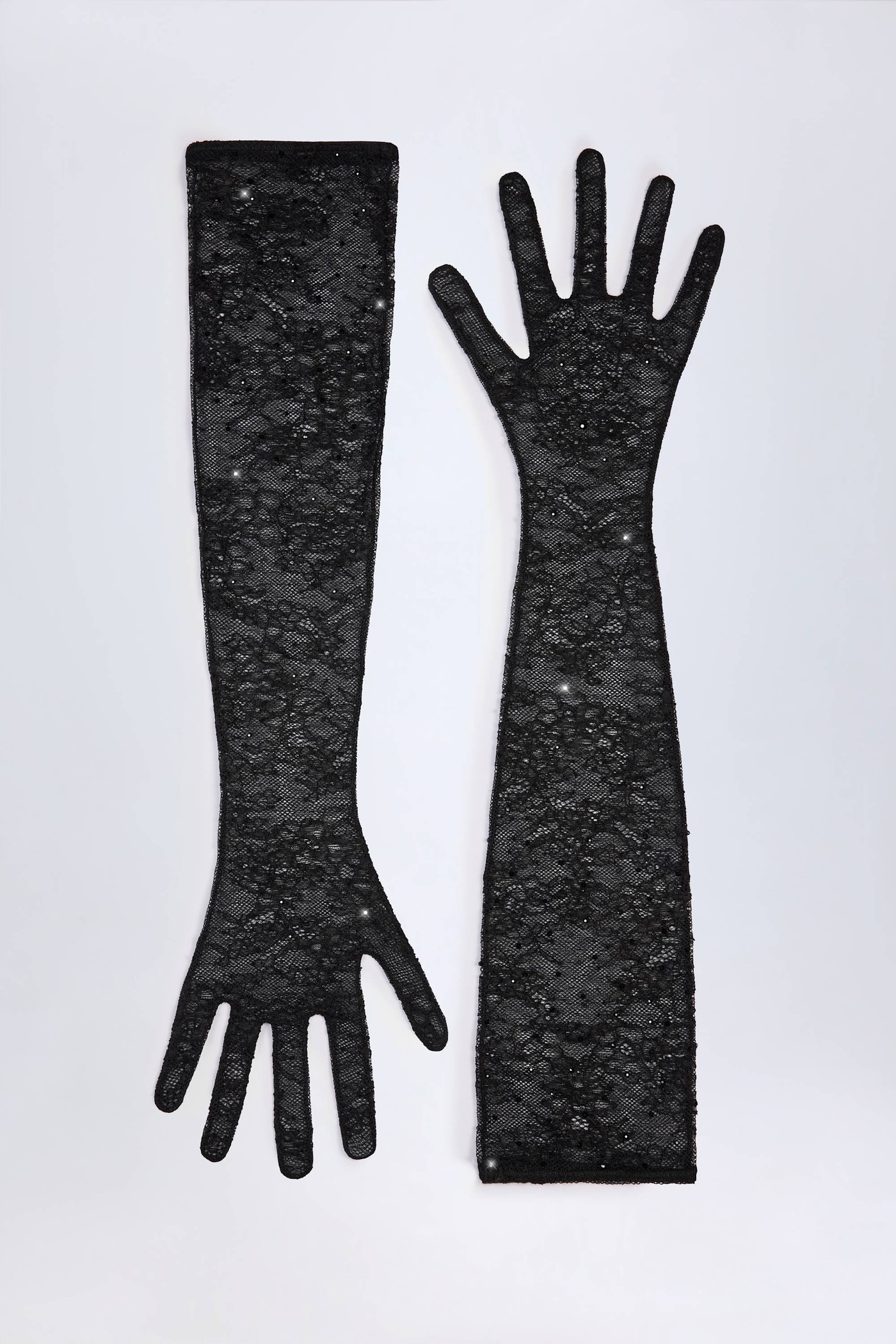 Lace Gloves in Black view 3