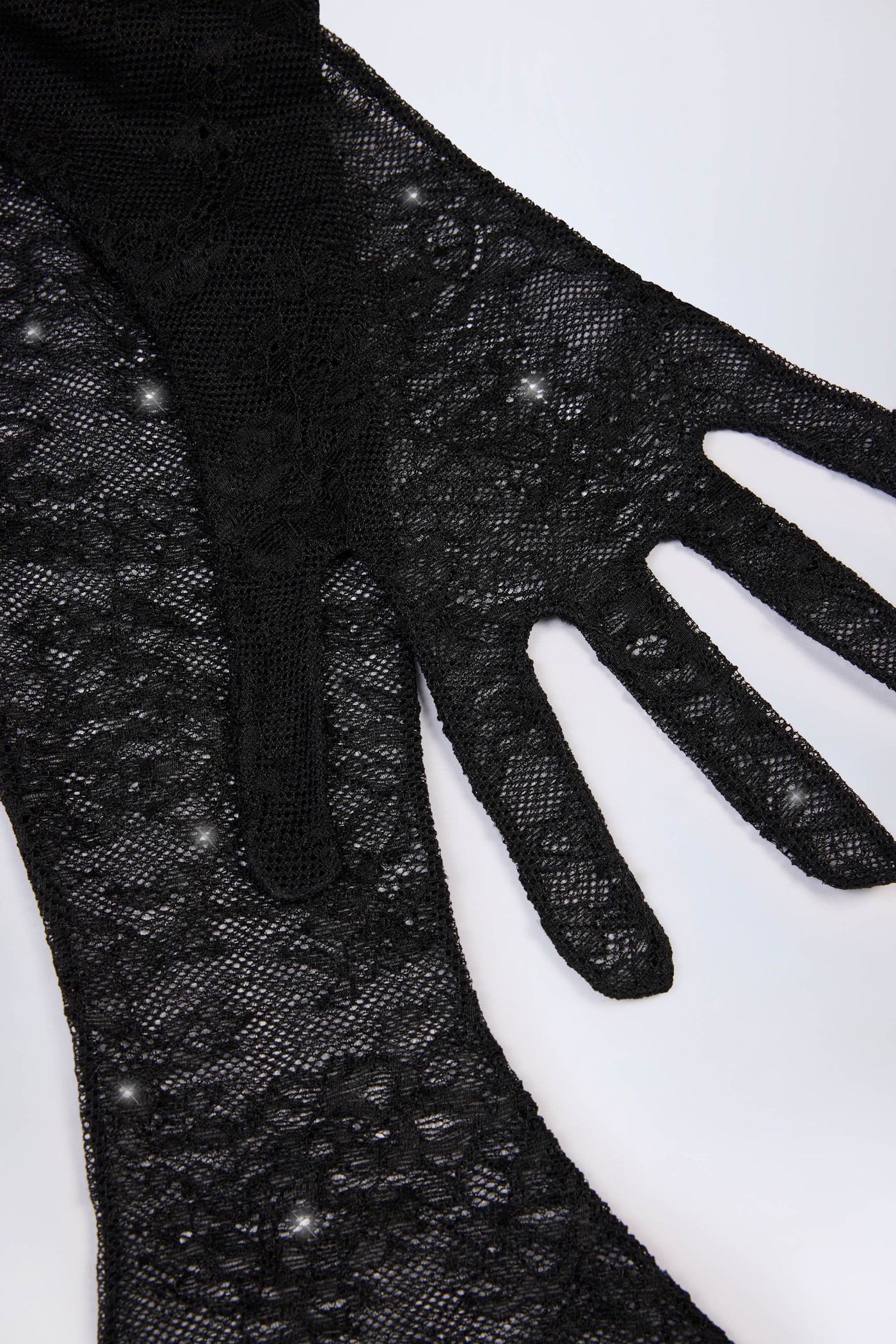 Lace Gloves in Black view 4